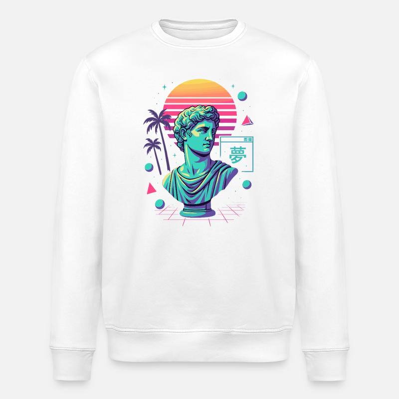 Vaporwave Ästhetik – Antike trifft Neon - Stanley/Stella Unisex Bio-Sweatshirt ROLLER - Weiß