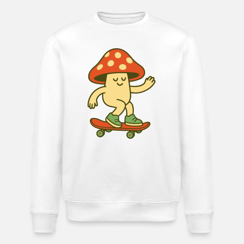 Shroom on Wheels - Stanley/Stella Unisex Bio-Sweatshirt ROLLER - Weiß