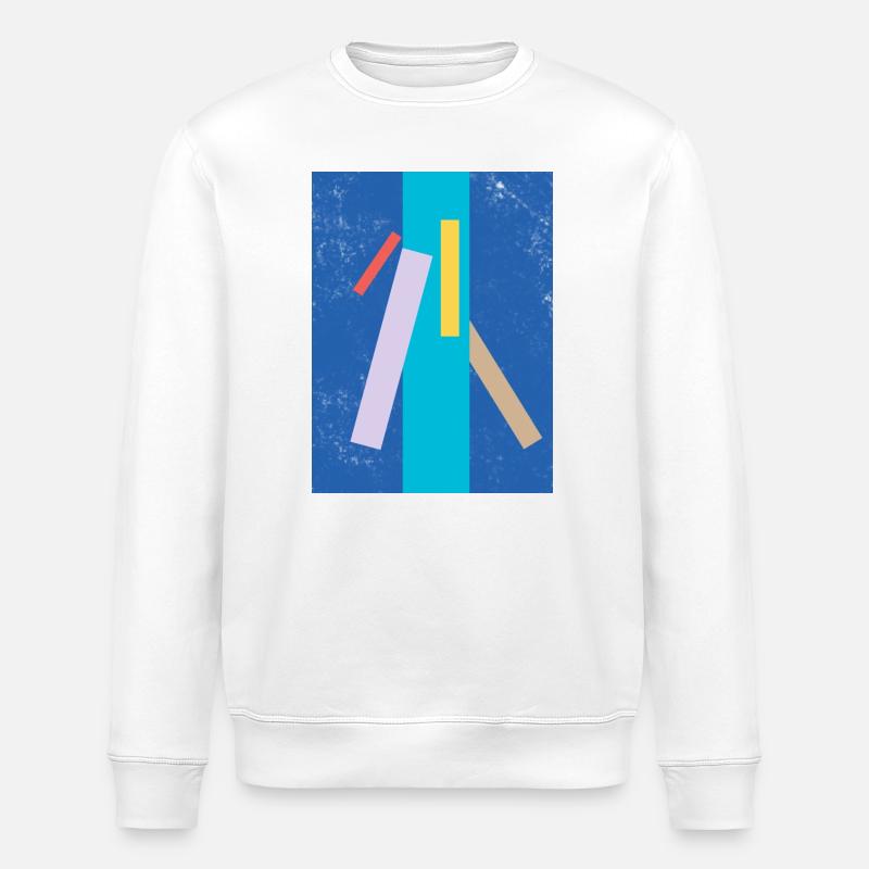 Abstraktes Farben- und Linienmuster - Stanley/Stella Unisex Bio-Sweatshirt ROLLER - Weiß