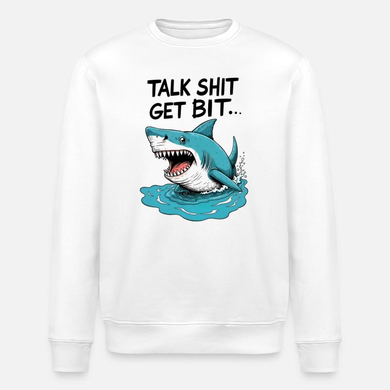 Scheiße reden, gebissen werden - Stanley/Stella Unisex Bio-Sweatshirt ROLLER - Weiß