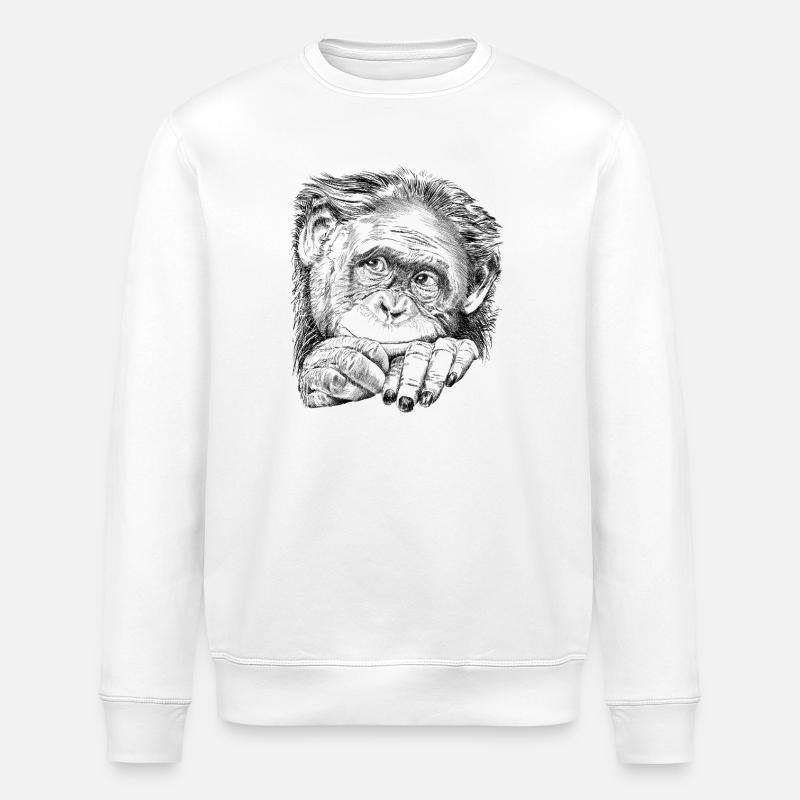 Affe - Stanley/Stella Unisex Bio-Sweatshirt ROLLER - Weiß