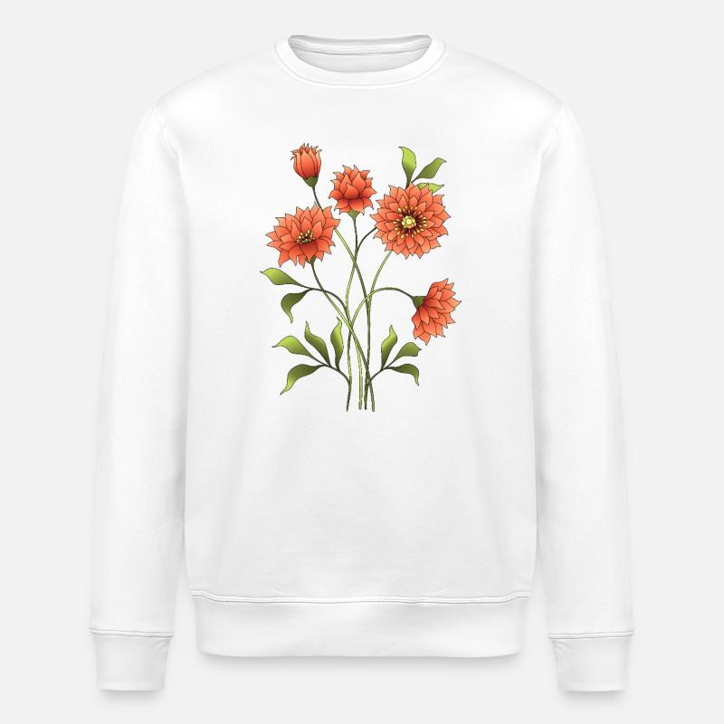 Blumen - Stanley/Stella Unisex Bio-Sweatshirt ROLLER - Weiß