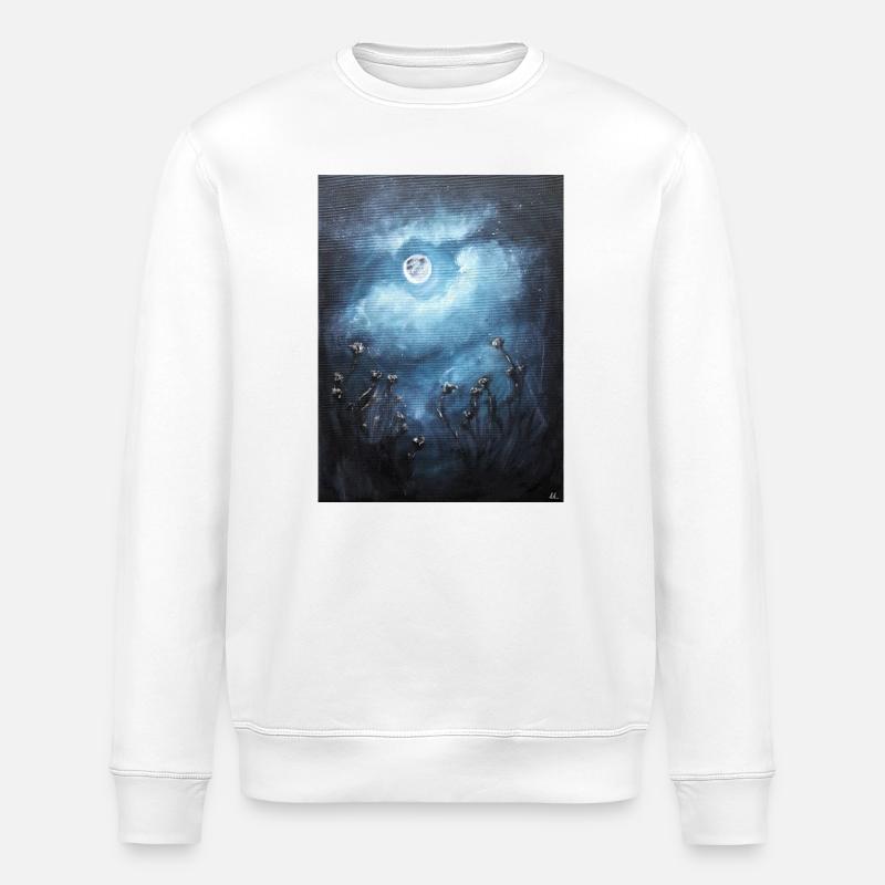 Mystische Nachtszene bei Mondschein - Stanley/Stella Unisex Bio-Sweatshirt ROLLER - Weiß