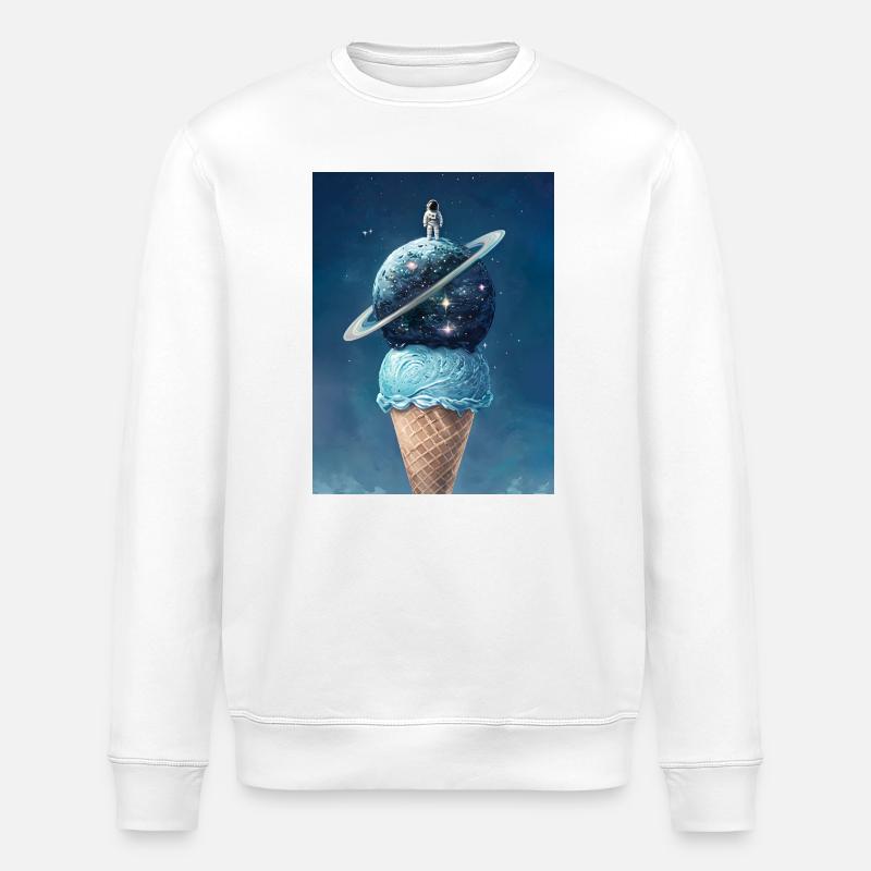 Glace spatiale et astronaute au sommet - Sweat bio ROLLER Stanley/Stella Unisexe - blanc