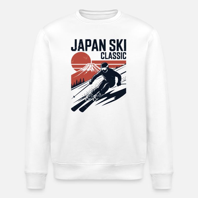 Japan Ski Klassisches Retro-Design - Stanley/Stella Unisex Bio-Sweatshirt ROLLER - Weiß