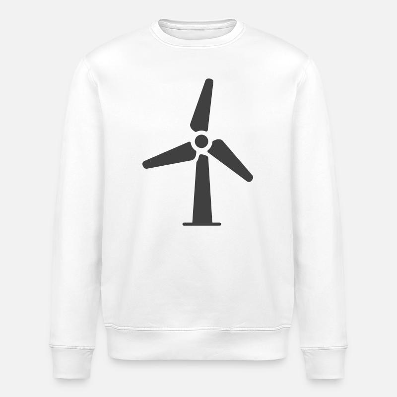 Logo de l’icône de l’éolienne - Sweat bio ROLLER Stanley/Stella Unisexe - blanc