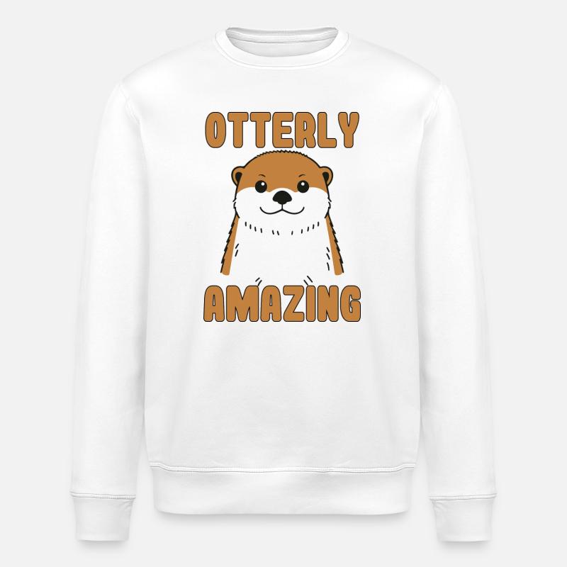 Wunderschöner Otter-Witz - Stanley/Stella Unisex Bio-Sweatshirt ROLLER - Weiß