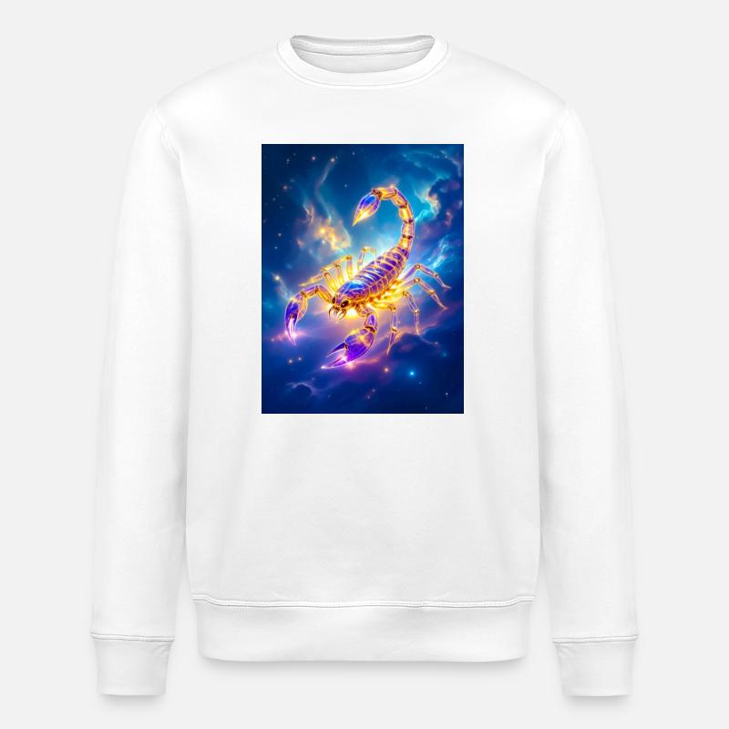Leuchtender Glasskorpion im hellen Nebel - Stanley/Stella Unisex Bio-Sweatshirt ROLLER - Weiß