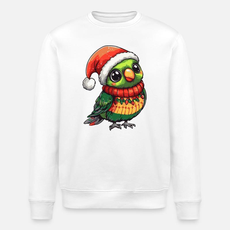 Perroquet Noël - Sweat bio ROLLER Stanley/Stella Unisexe - blanc