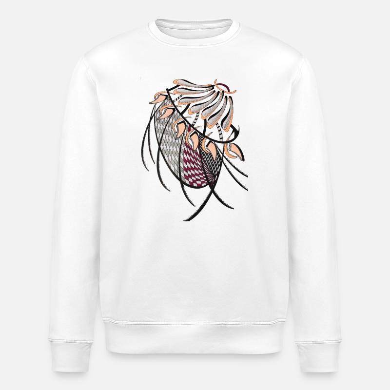 Geometrische Fächerhaarmuster - Stanley/Stella Unisex Bio-Sweatshirt ROLLER - Weiß