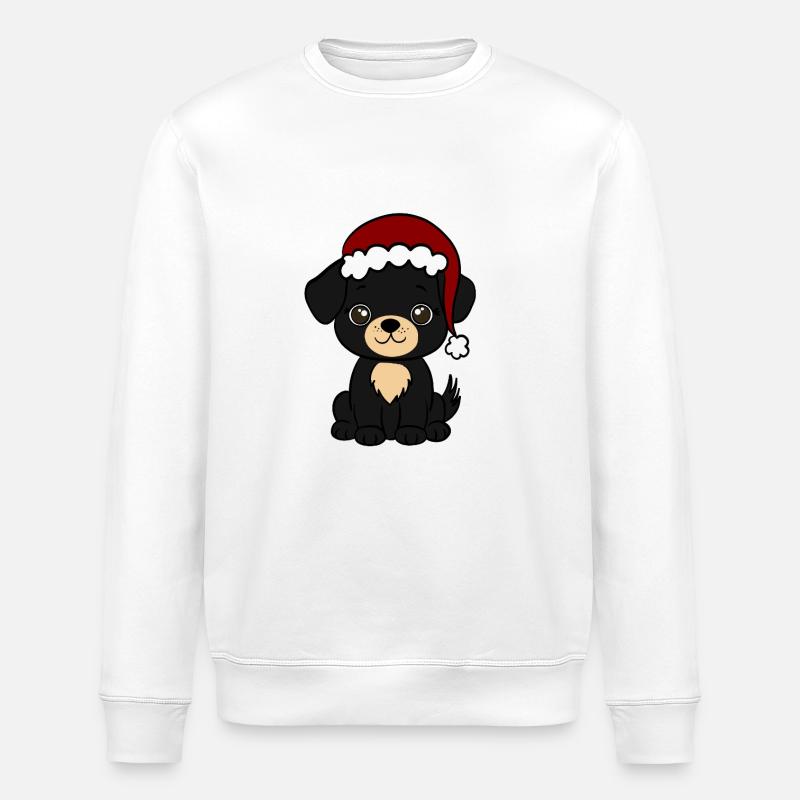 Hund Weihnachten  - Stanley/Stella Unisex Bio-Sweatshirt ROLLER - Weiß