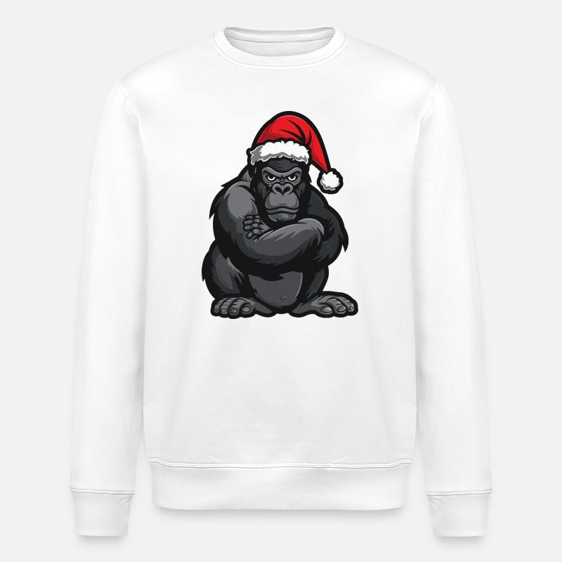 Noël des gorilles - Sweat bio ROLLER Stanley/Stella Unisexe - blanc