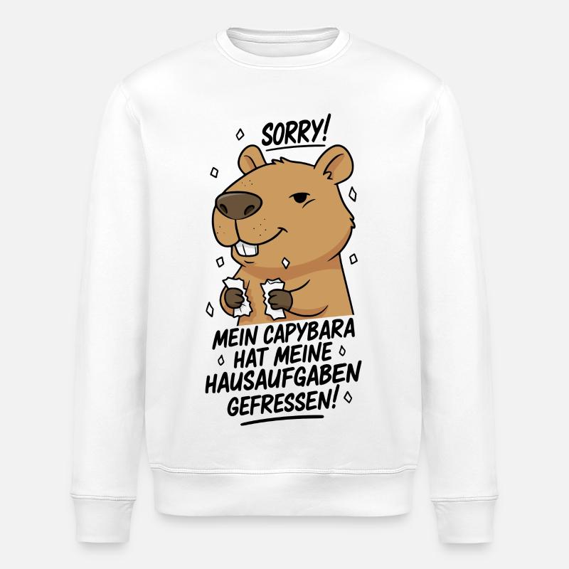 Pardon! Capybara a mangé mes devoirs - Sweat bio ROLLER Stanley/Stella Unisexe - blanc