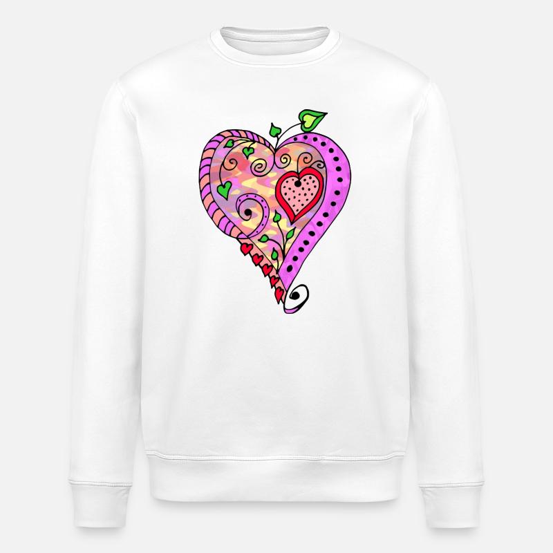 Herz - Stanley/Stella Unisex Bio-Sweatshirt ROLLER - Weiß