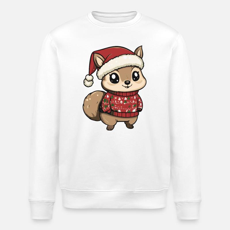 Eichhörnchen Weihnachten Xmas - Stanley/Stella Unisex Bio-Sweatshirt ROLLER - Weiß