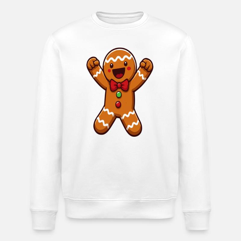 Frohe Lebkuchenmann-Weihnachtszeichentrickserie - Stanley/Stella Unisex Bio-Sweatshirt ROLLER - Weiß