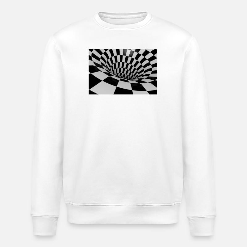 Black and White Tile Tunnel - Stanley/Stella ROLLER Unisex Organic Sweatshirt - white