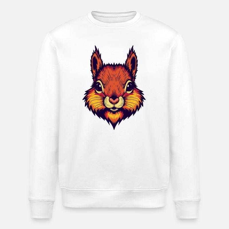 Leuchtend herbstliches Eichhörnchen  - Stanley/Stella Unisex Bio-Sweatshirt ROLLER - Weiß