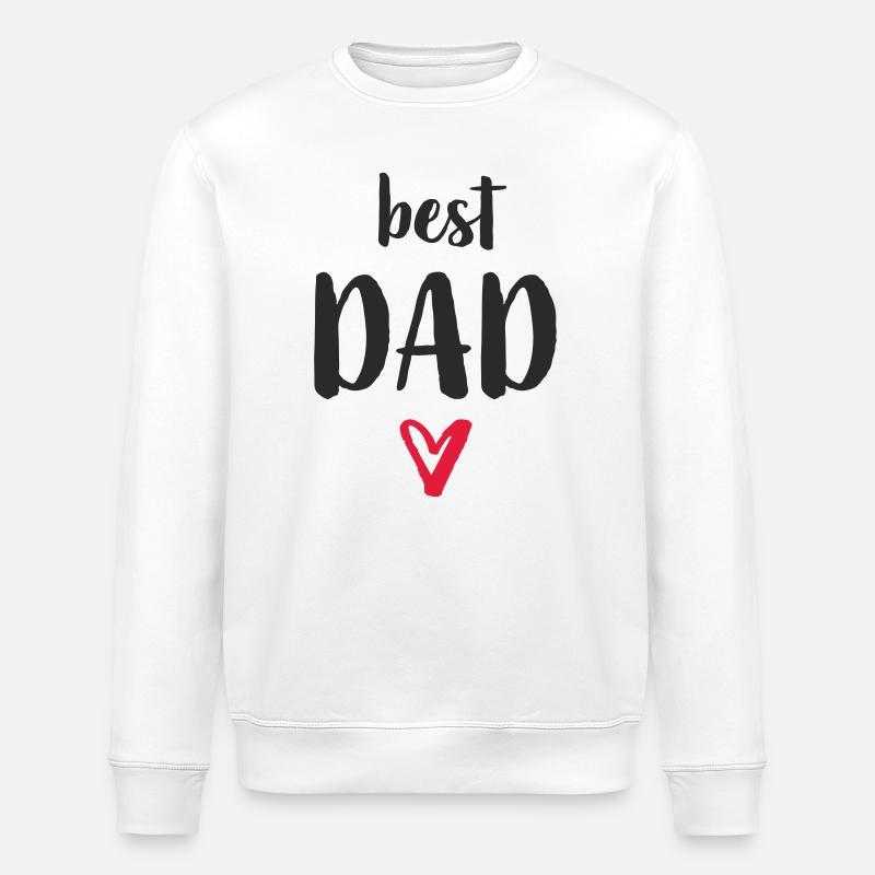 Bester Papa Herz - Stanley/Stella Unisex Bio-Sweatshirt ROLLER - Weiß