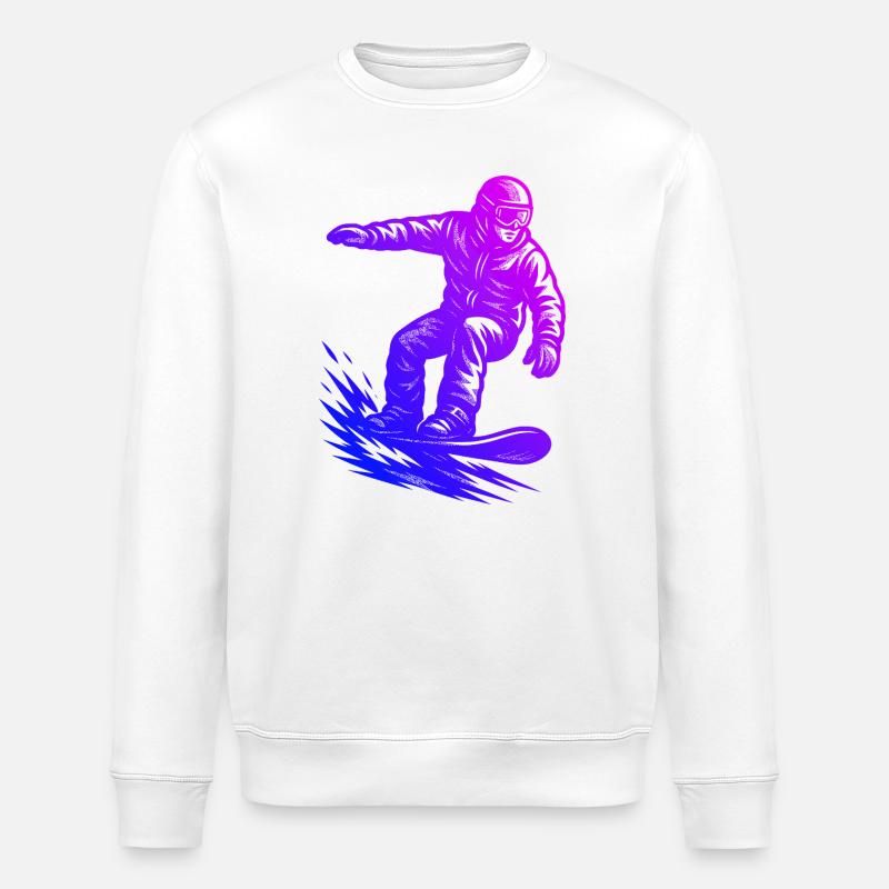 Iconisches Snowboard Motiv - Stanley/Stella Unisex Bio-Sweatshirt ROLLER - Weiß