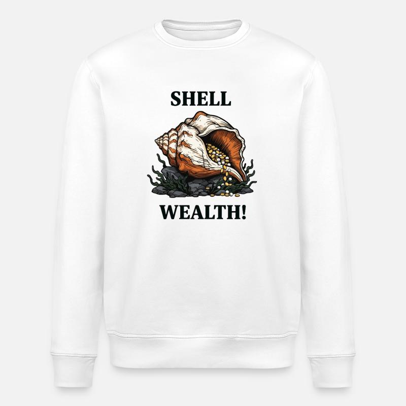 Shell Wealth Shell Pearls Wealth - Stanley/Stella ROLLER Unisex Organic Sweatshirt - white