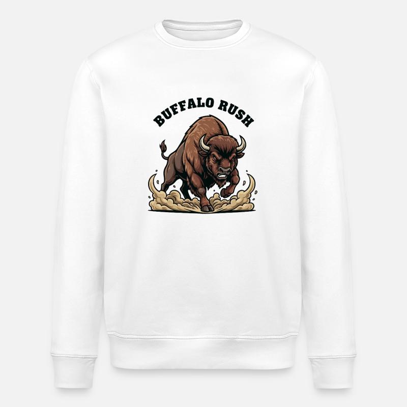 Buffalo Rush Buffle Sauvage Force - Sweat bio ROLLER Stanley/Stella Unisexe - blanc