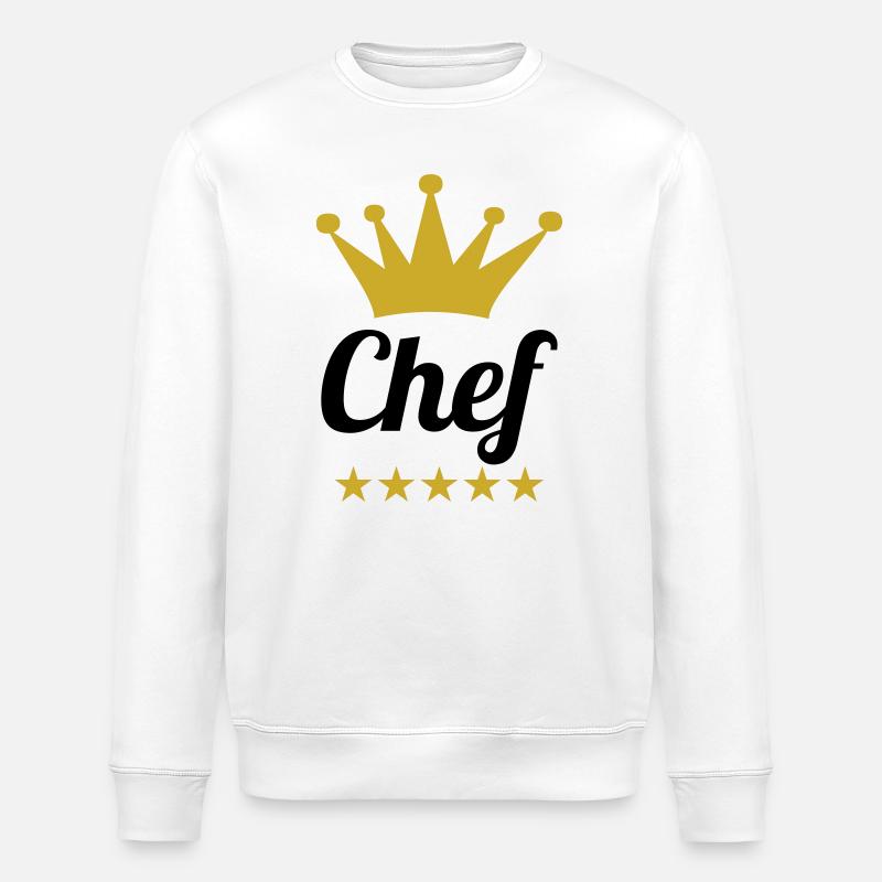 Chef Toque - Kitchen - Cook - Stanley/Stella ROLLER Unisex Organic Sweatshirt - white