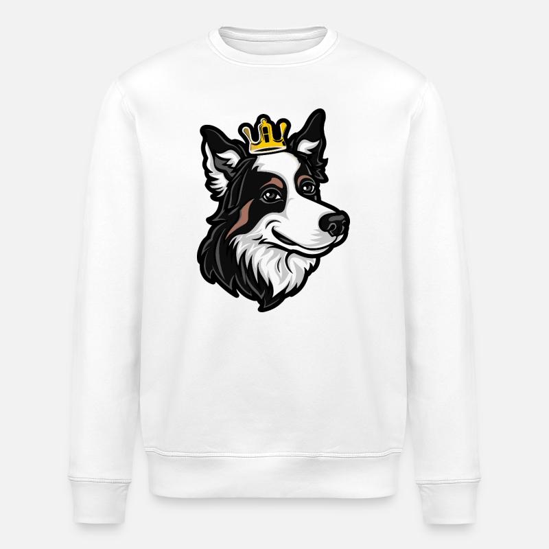 Couronne de chien Border Collie - Sweat bio ROLLER Stanley/Stella Unisexe - blanc