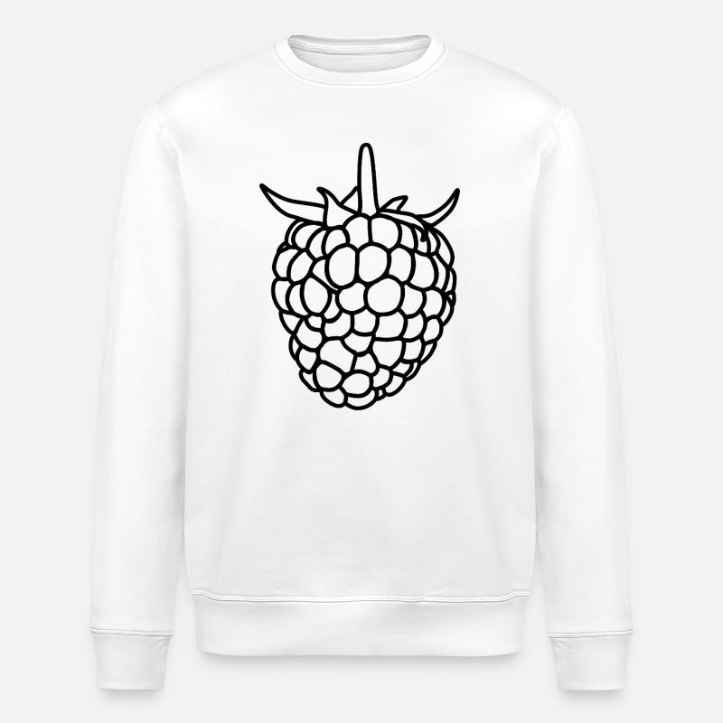 Raspberry Silhouette - Stanley/Stella ROLLER Unisex Organic Sweatshirt - white