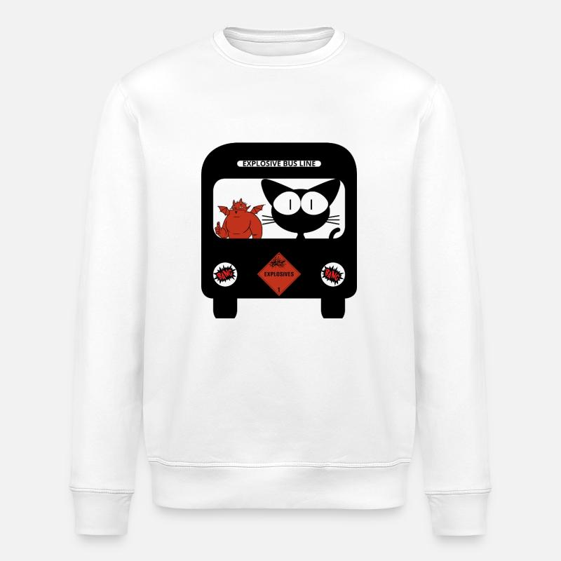 Chat - Sweat bio ROLLER Stanley/Stella Unisexe - blanc