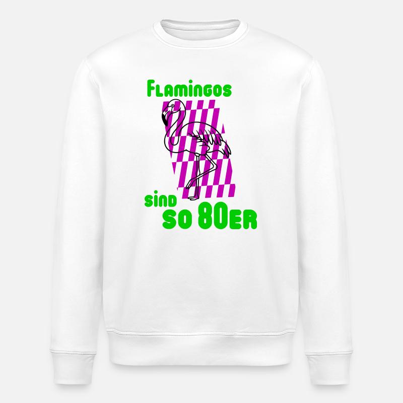 Flamingos 80er - Stanley/Stella Unisex Bio-Sweatshirt ROLLER - Weiß