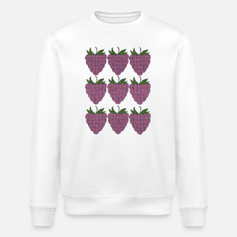 Textile à motif framboise - Sweat bio ROLLER Stanley/Stella Unisexe - blanc