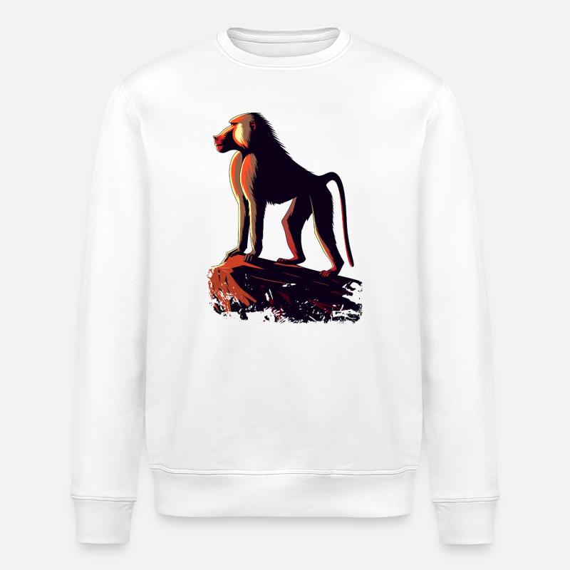Baboon - Stanley/Stella ROLLER Unisex Organic Sweatshirt - white