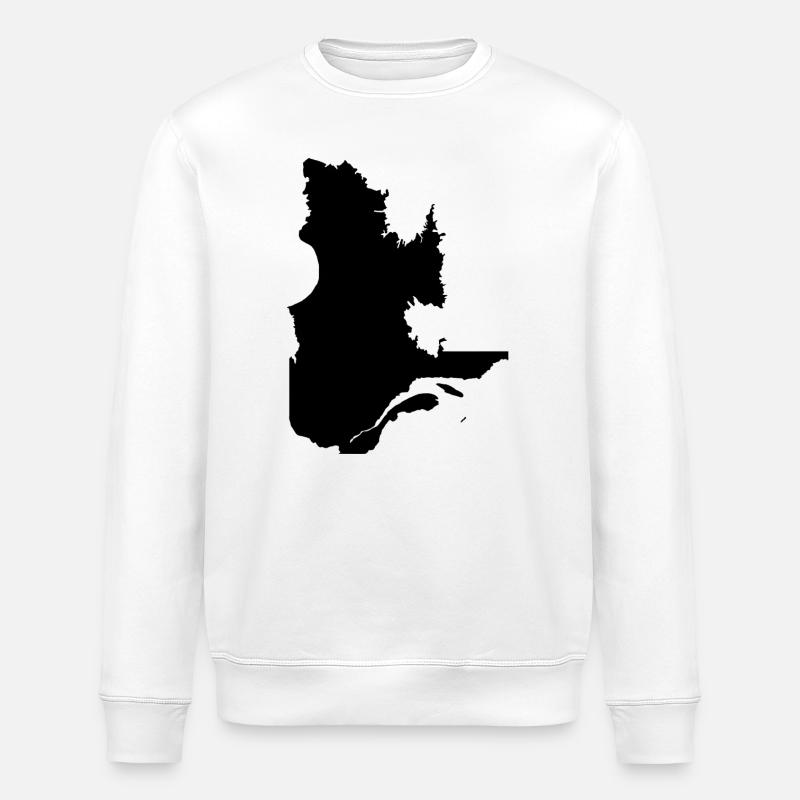 Quebec Map - Stanley/Stella ROLLER Unisex Organic Sweatshirt - white