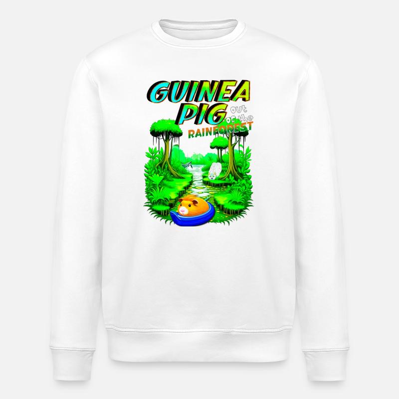 Meerschweinchen-Dschungel-Abenteuer - Stanley/Stella Unisex Bio-Sweatshirt ROLLER - Weiß