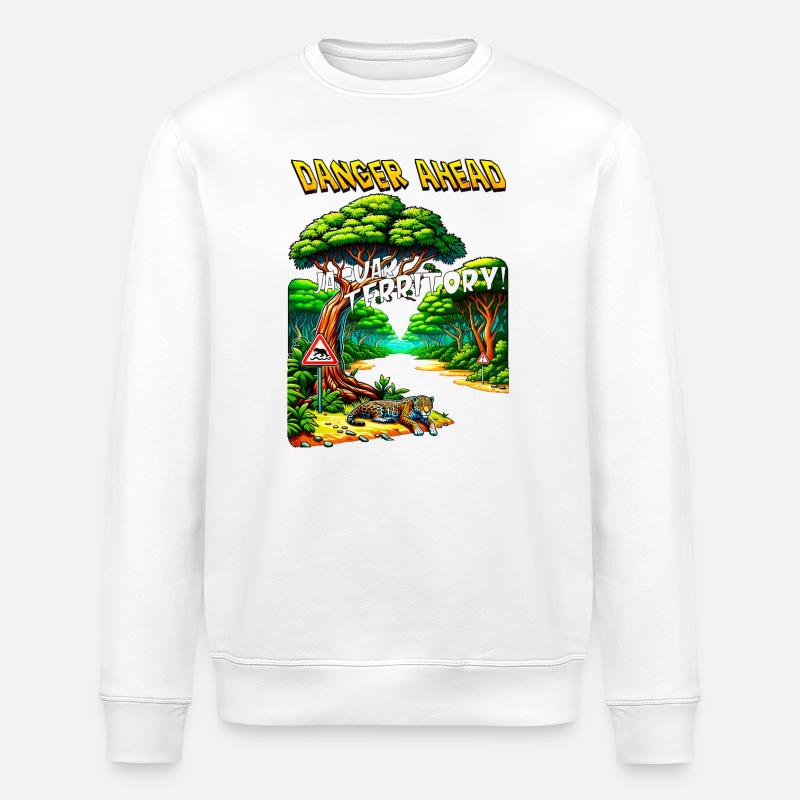 Jaguar Territory - Hill Forest - Stanley/Stella ROLLER Unisex Organic Sweatshirt - white