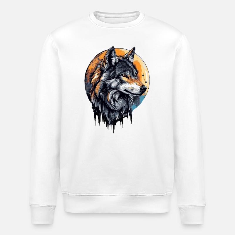 Lune du loup - Sweat bio ROLLER Stanley/Stella Unisexe - blanc