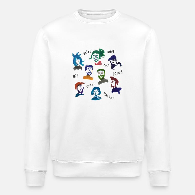 Bunte Kopfgesichter - Stanley/Stella Unisex Bio-Sweatshirt ROLLER - Weiß