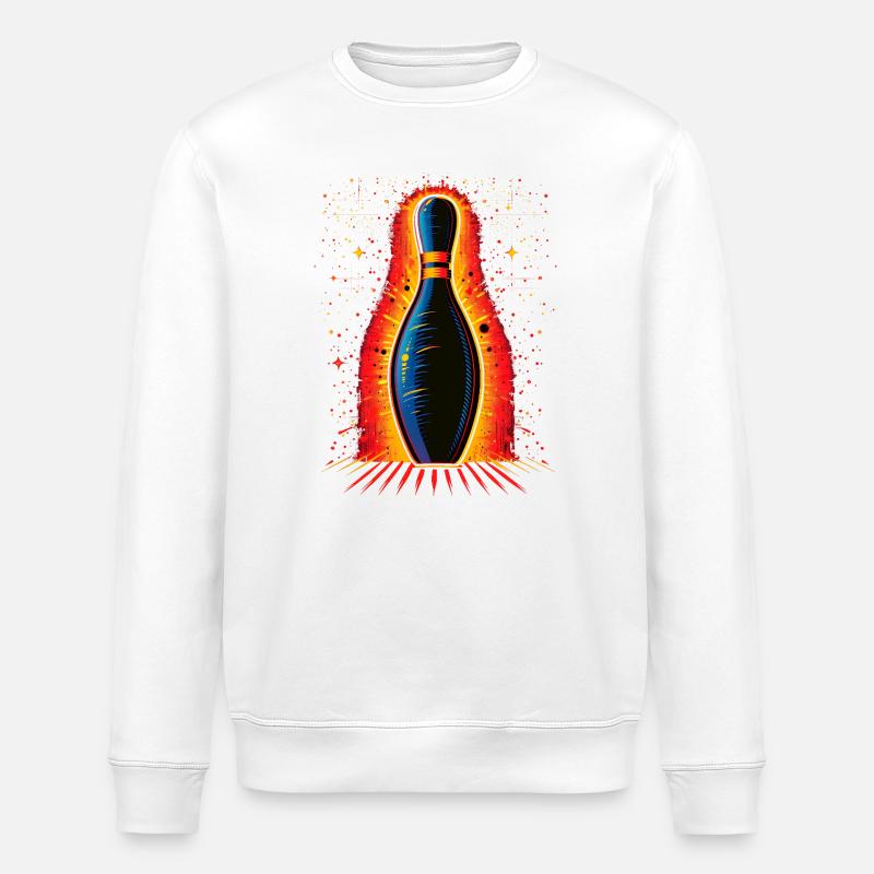 Look des années 80 de bowling - Sweat bio ROLLER Stanley/Stella Unisexe - blanc