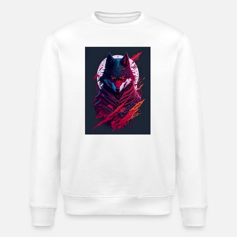 Blutmond Wolfsgeist - Stanley/Stella Unisex Bio-Sweatshirt ROLLER - Weiß