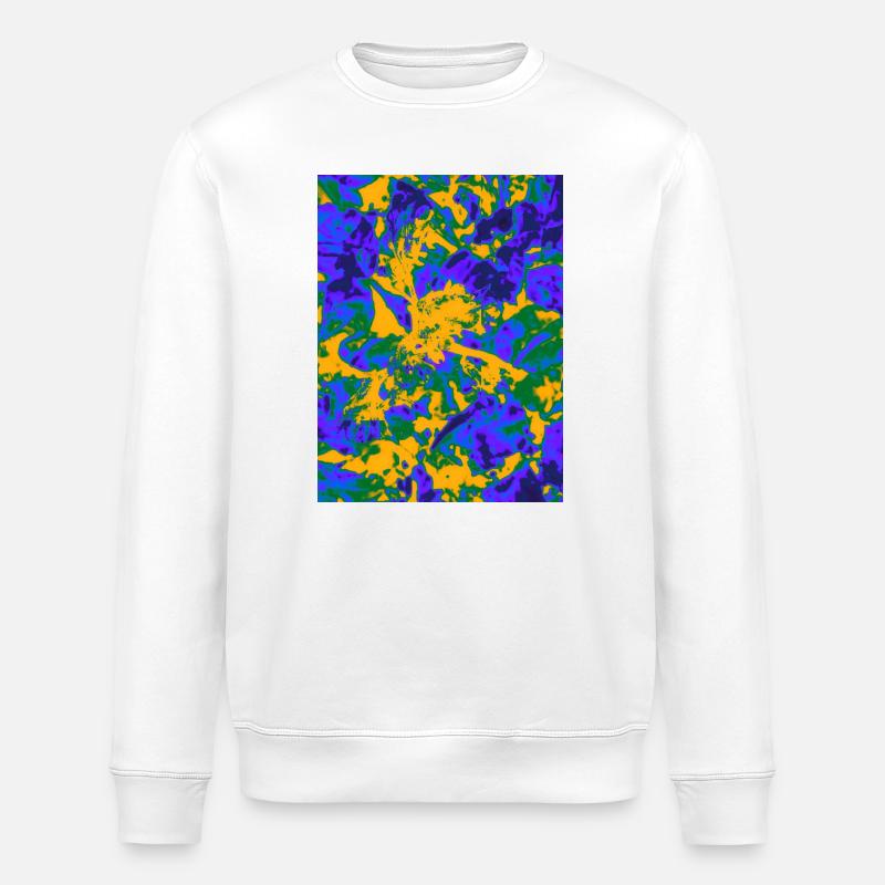 Neon Psychedelic Floral Burst - Stanley/Stella Unisex Bio-Sweatshirt ROLLER - Weiß