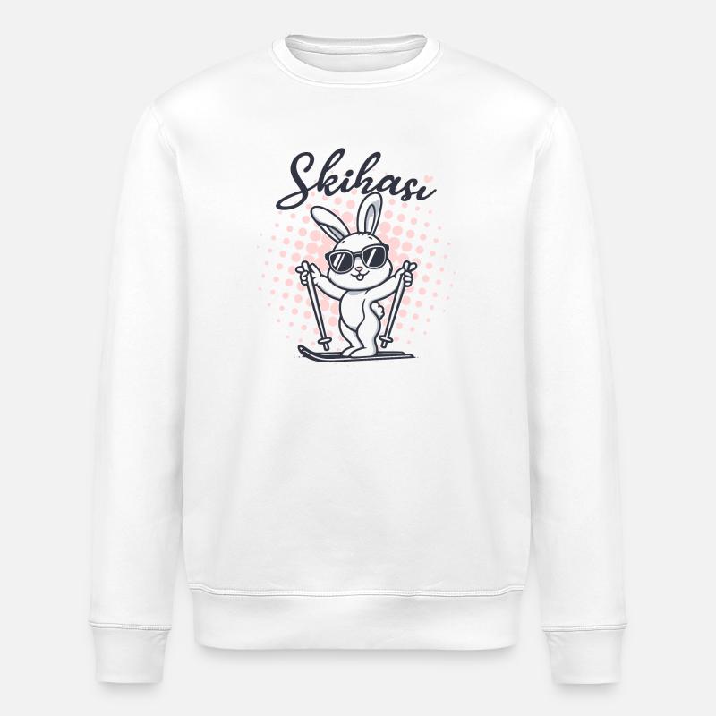 Skihasi Ski Hase - Stanley/Stella Unisex Bio-Sweatshirt ROLLER - Weiß
