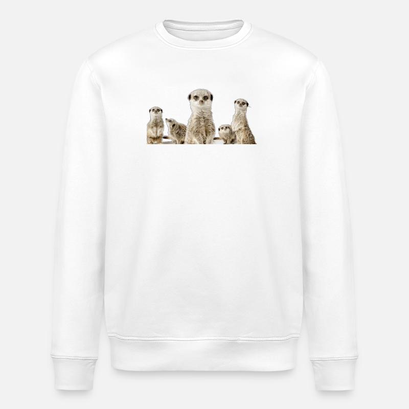 Famille de suricates - Sweat bio ROLLER Stanley/Stella Unisexe - blanc