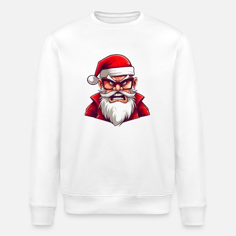 Lustiger wütender Weihnachtsmann - Stanley/Stella Unisex Bio-Sweatshirt ROLLER - Weiß