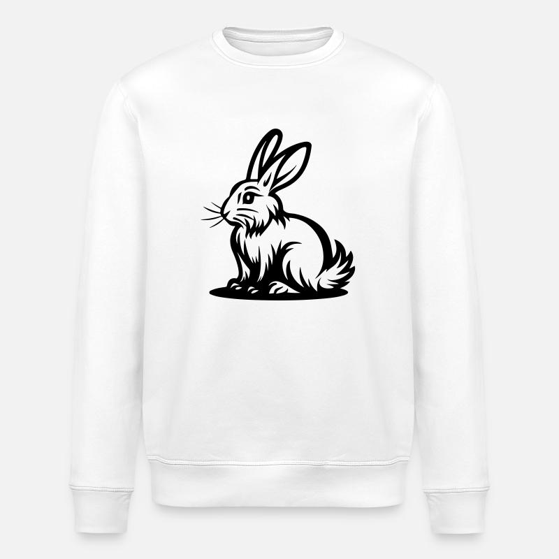 Osterhase Icon Ostern - Stanley/Stella Unisex Bio-Sweatshirt ROLLER - Weiß