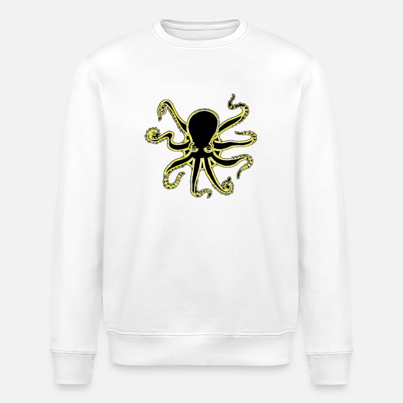 NEON OCTOPUS - Stanley/Stella ROLLER Unisex Organic Sweatshirt - white