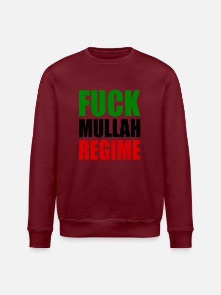 Fuck mullah regime iran - Stanley/Stella ROLLER Unisex Organic Sweatshirt - white