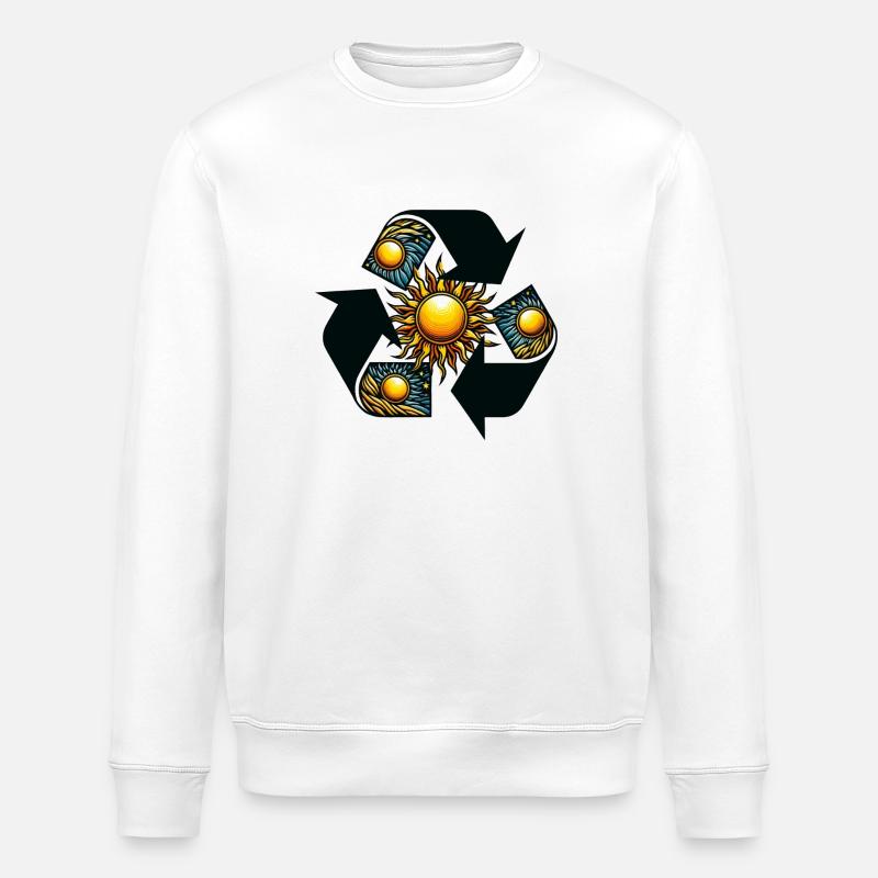 Soleil de recyclage - Sweat bio ROLLER Stanley/Stella Unisexe - blanc