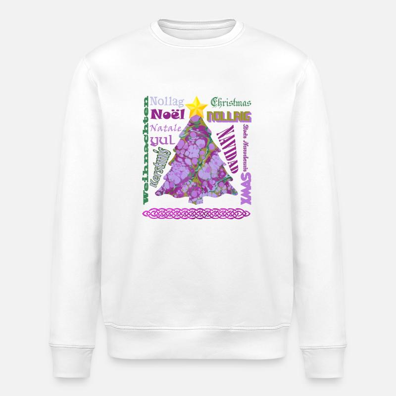 Christmas multilingual E 230 - Stanley/Stella ROLLER Unisex Organic Sweatshirt - white