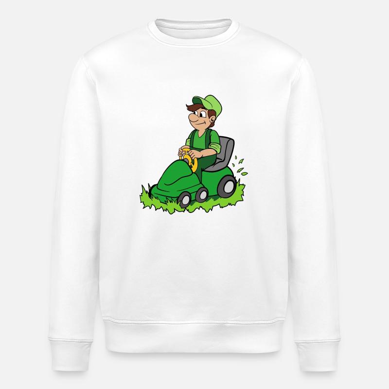 Jardinier avec tondeuse - Sweat bio ROLLER Stanley/Stella Unisexe - blanc